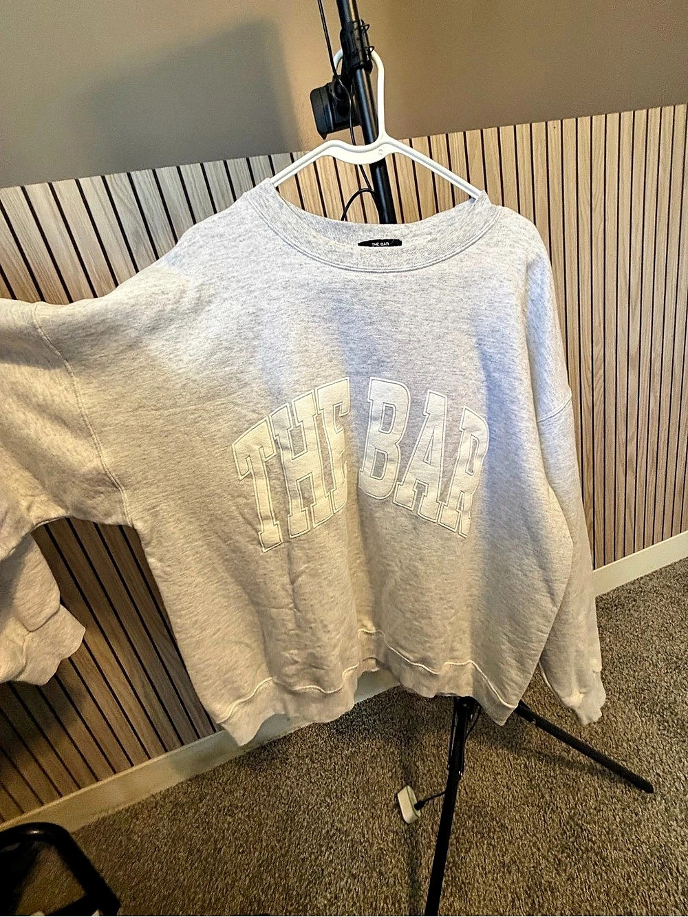 NWT The Bar Varsity Sweatshirt Gray XL
